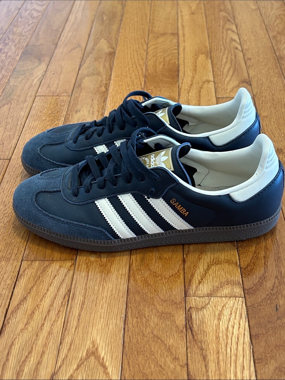 adidas Samba Navy and White Classic Low-Top Sneakers